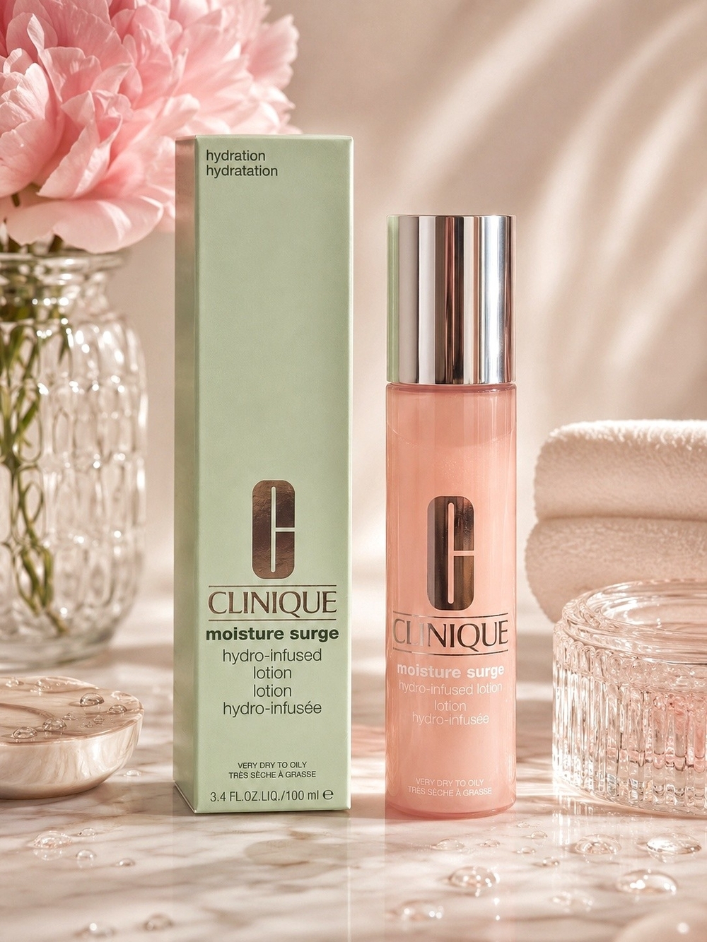 Clinique Moisture Surge Hydro-Infused Lotion — Pink & Silver